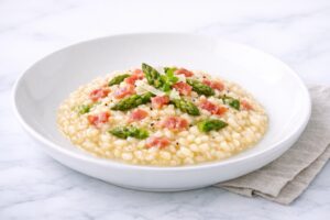 risotto speck e asparagi