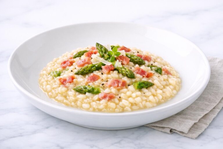 risotto speck e asparagi