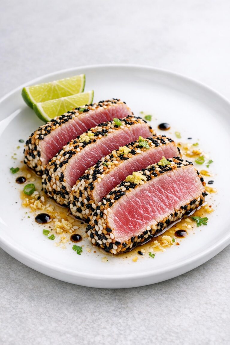 Tataki di Tonno al Sesamo con Lime e Zenzero, Croccante Fuori e Crudo al Cuore