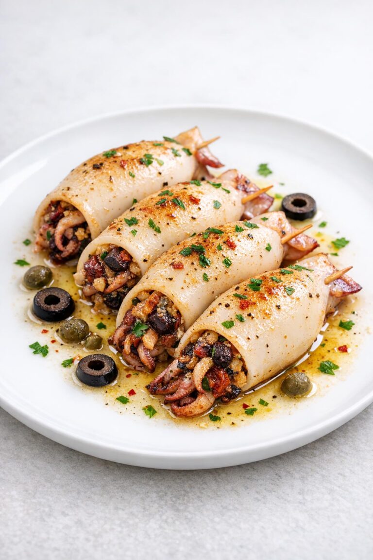 calamari ripieni alla mediterranea in padella, ricetta facile e veloce