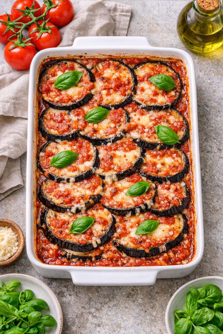 parmigiana di melanzane tradizionale, ricetta classica italiana
