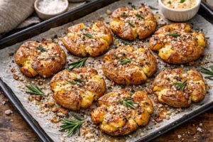 patate schiacciate al forno, smashed potatoes