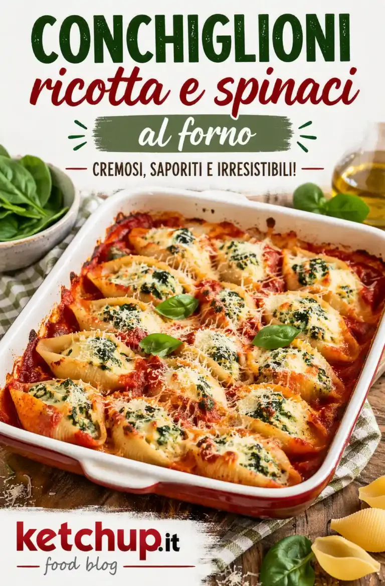 conchiglioni con ricotta e spinaci al forno