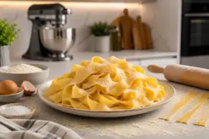 Piatto di ppardelle fresche fatte in casa