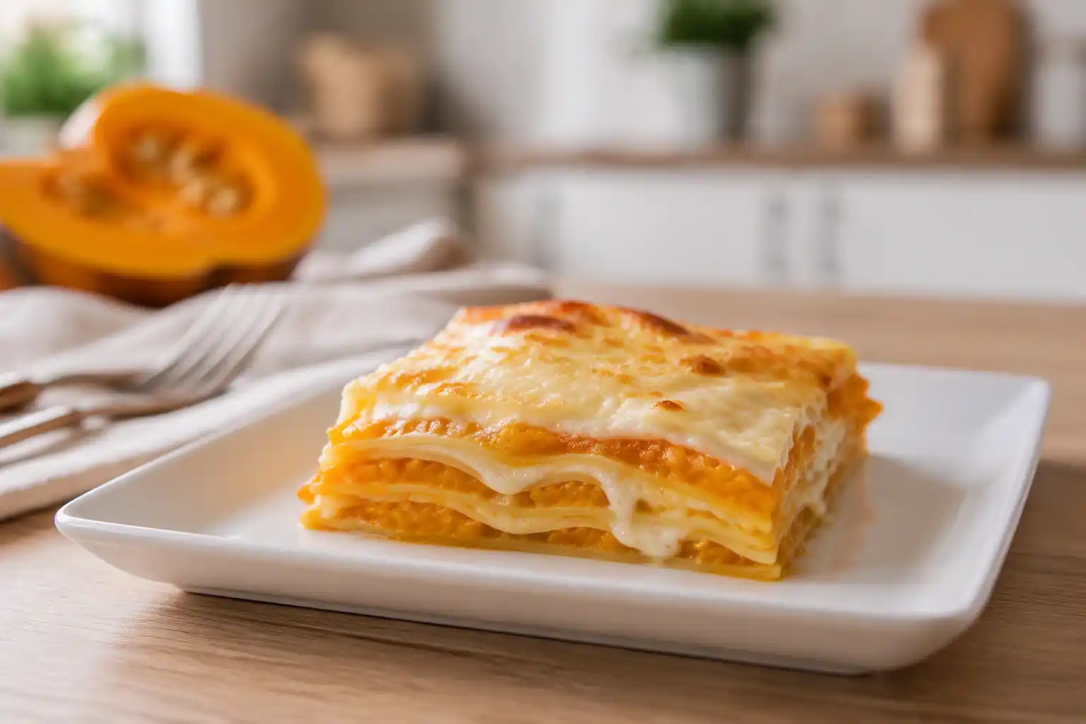 lasagne con crema di zucca e besciamella