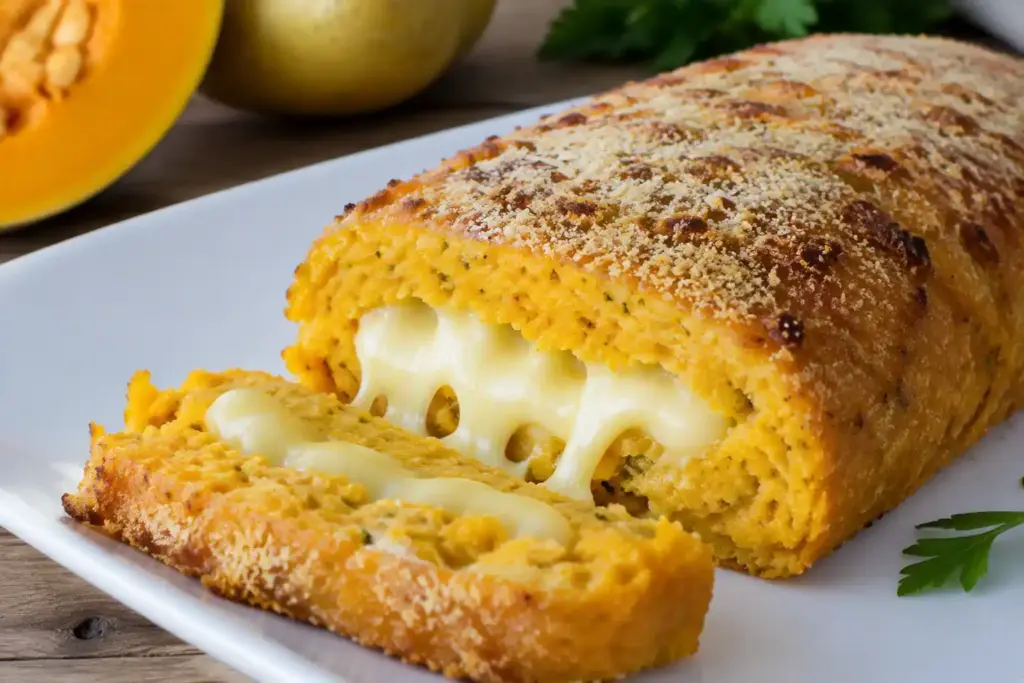 polpettone di zucca e patate con scamorza filante