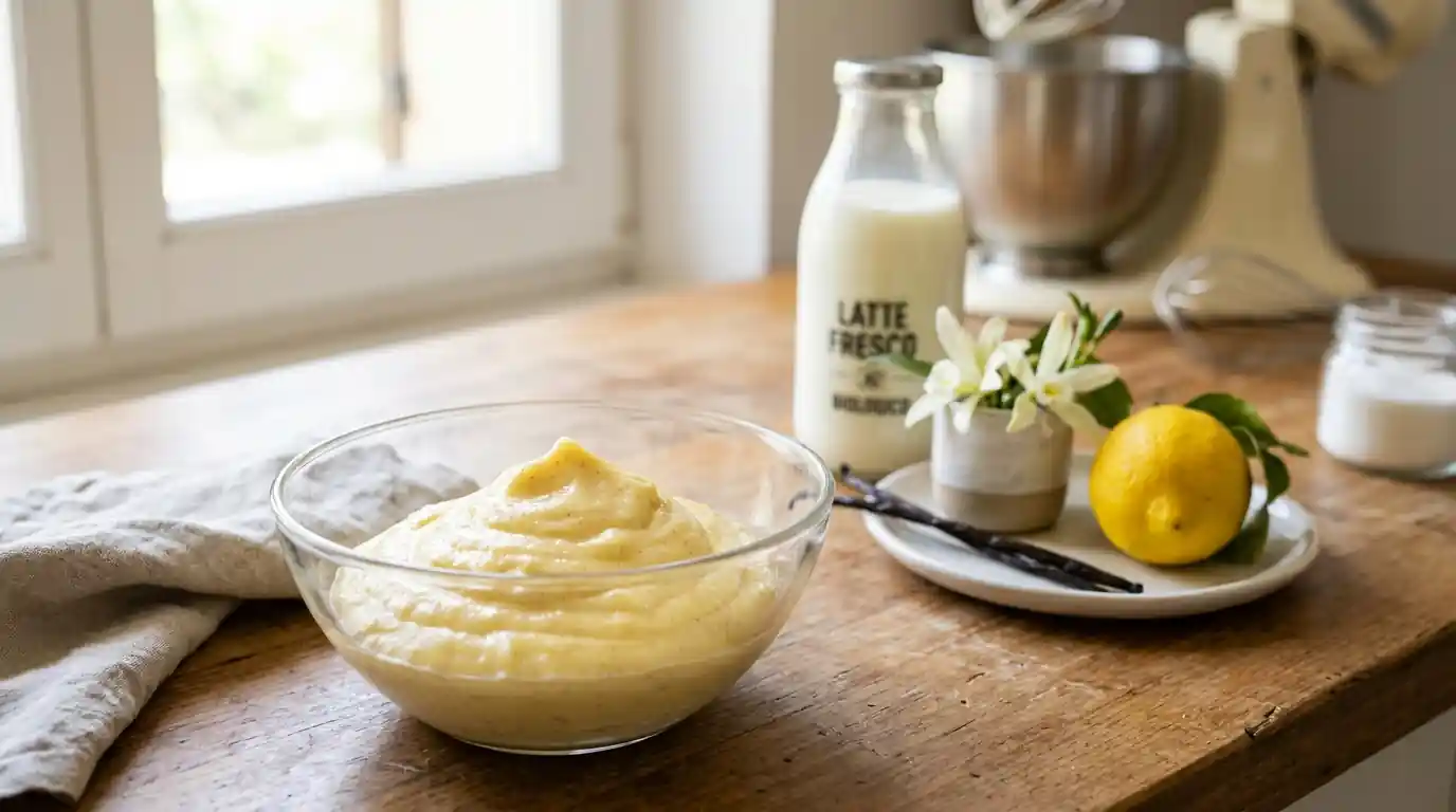 Crema pasticcera italiana fatta in casa dalla consistenza vellutata