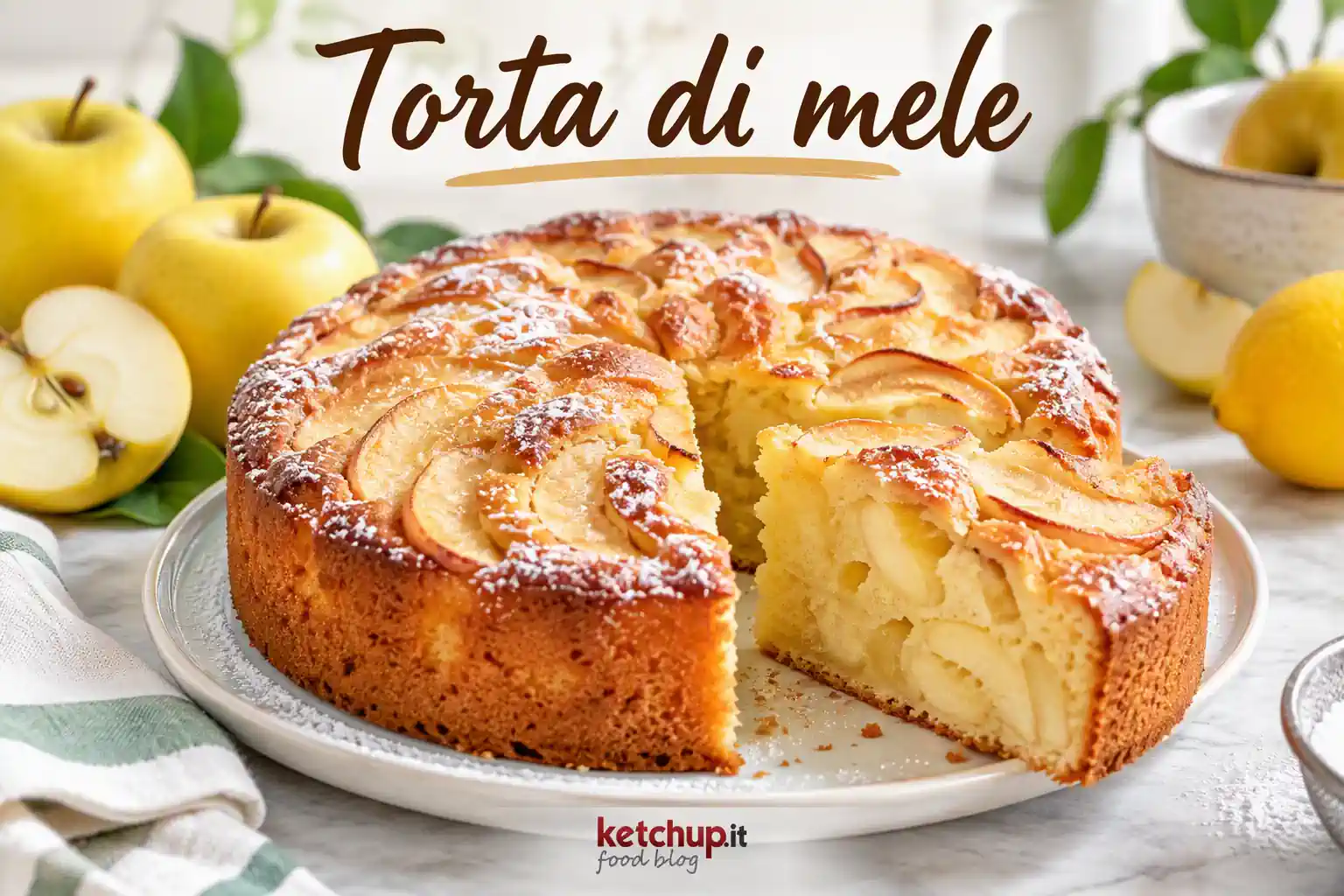 La tradizione della torta di mele italiana La torta di mele è uno dei dolci più preparati nelle cucine italiane e rappresenta una delle ricette familiari più amate da generazioni. Ogni regione possiede una propria variante, ma tutte condividono gli stessi elementi: mele fresche, pochi ingredienti genuini e una consistenza morbida che rende questo dolce adatto a ogni occasione. La sua diffusione è legata alla semplicità della preparazione e alla facilità di reperire gli ingredienti durante tutto l'anno. Ancora oggi è protagonista delle colazioni domestiche e delle merende preparate in casa. Un dolce semplice ma sempre attuale Nonostante l'arrivo di dessert più elaborati, la torta di mele continua a essere una delle ricette più cercate e preparate dagli italiani. Il suo successo è dovuto all'equilibrio tra dolcezza e freschezza, dato dalla presenza delle mele e del limone. La combinazione di burro, uova e frutta crea un impasto particolarmente soffice che rimane piacevole per diversi giorni. Questo la rende ideale sia per il consumo quotidiano sia per accogliere ospiti con un dolce genuino e profumato. Le mele protagoniste della ricetta Le mele Golden utilizzate in questa preparazione regalano dolcezza naturale e una consistenza morbida dopo la cottura. In alternativa possono essere impiegate le Renette, apprezzate per il loro aroma intenso e per la leggera nota acidula che bilancia perfettamente la presenza dello zucchero. La qualità delle mele influenza in modo significativo il risultato finale, per questo è consigliabile scegliere frutti maturi e profumati. Consigli per una torta perfetta Per ottenere una torta alta e soffice è importante montare bene le uova con lo zucchero. Questa operazione permette di incorporare aria nell'impasto e garantisce una consistenza leggera e delicata. Una volta sfornata, la torta deve raffreddarsi completamente prima di essere spolverizzata con lo zucchero a velo. In questo modo manterrà una superficie più gradevole e una struttura compatta ma morbida. Un dolce da condividere La torta di mele è il classico dessert che mette tutti d'accordo. Perfetta a colazione, a merenda o come dolce di fine pasto, conquista grandi e piccoli con il suo profumo inconfondibile. Provatela nella vostra cucina e personalizzatela con le varianti che preferite, aggiungendo cannella, uvetta o frutta secca. Se la ricetta vi è piaciuta, condividetela sui social, lasciate un commento e raccontate la vostra versione della torta di mele. Ogni esperienza può essere utile ad altri appassionati di cucina che visitano ketchup.it alla ricerca di nuove idee e sapori autentici.